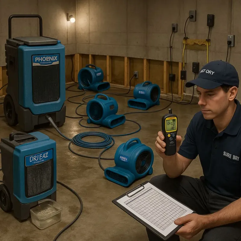 Structural Drying and Dehumidification process in Sioux City, IA
